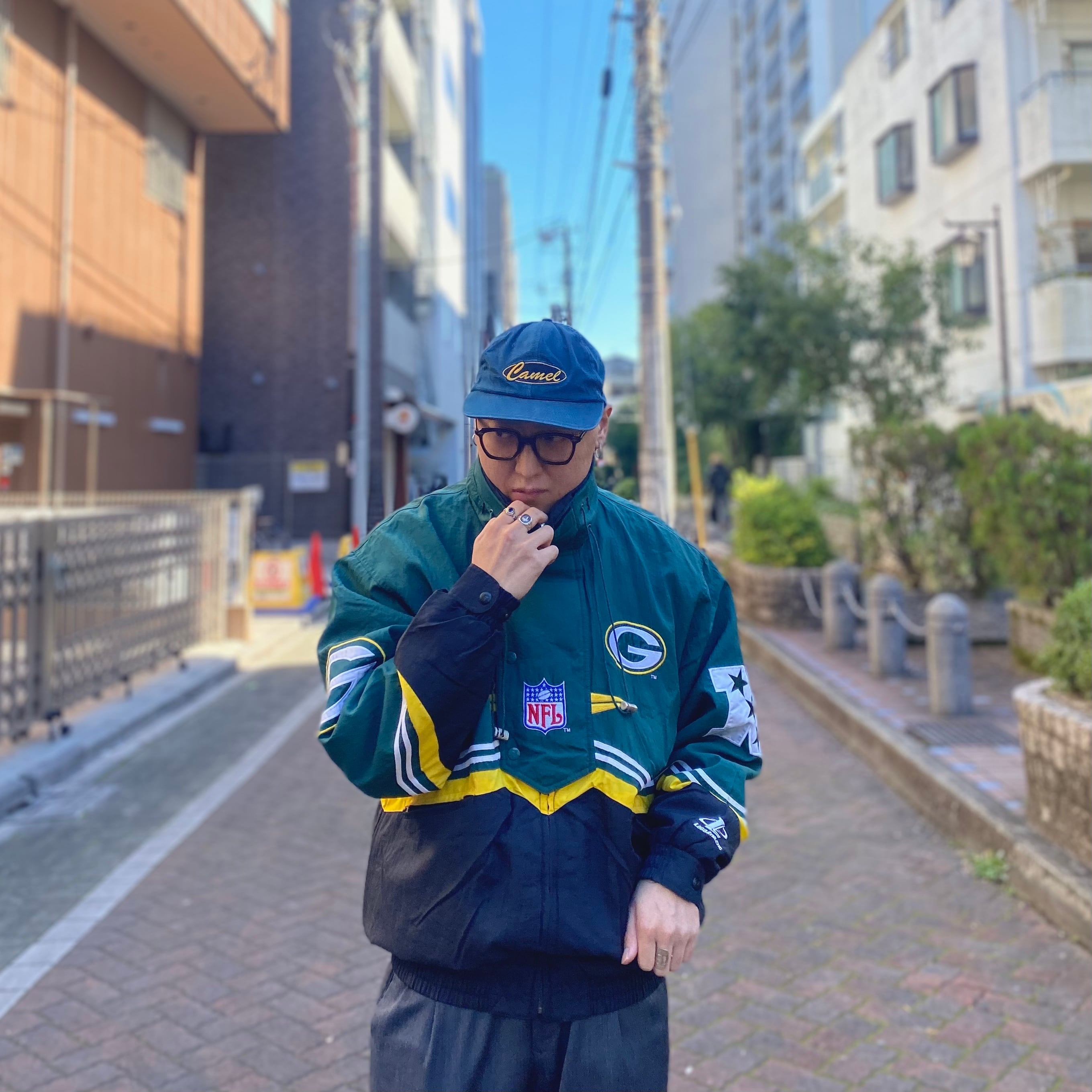 size：M【 PACKERS 】PROLINE パッカーズ NFL 中綿ナイロンジャケット