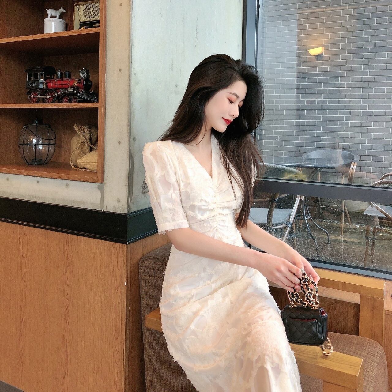 Swankiss/レモンワンピース （Swankiss フリル付き花柄ワンピース  