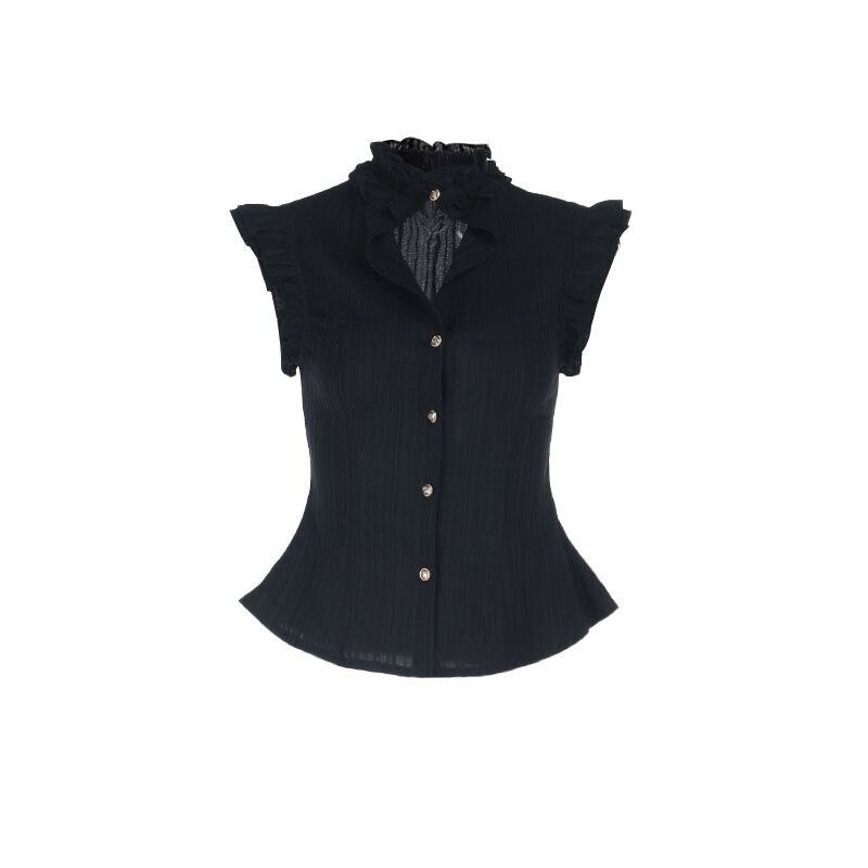 Frill highneck blouse r0174