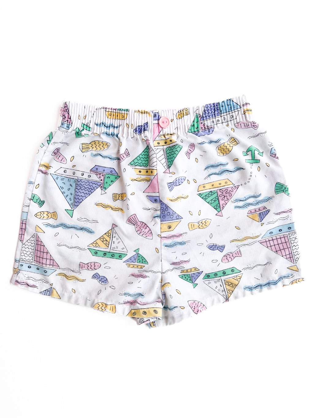 【120-130cm】VINTAGE 90's サカナ柄 ショートパンツ【10406】※