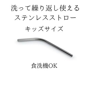 キッズストロー ステンレス ストロー 子供用 キッズ ストロー短め 短い 食洗機OK 繰り返し使える シルバー 噛んでもOK 【mana.ORGANIC LIVING】