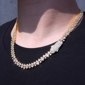 Iced Out Cross Link Chain Necklace