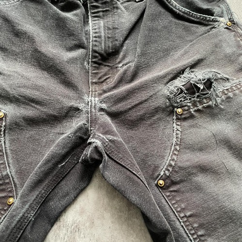 00s USA製 ブラック ダブルニー Carhartt B01 BLK w30 詳細写真7