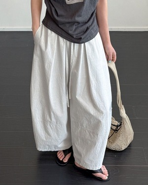 ドローストリングウエストワイドパンツ 2color A1044