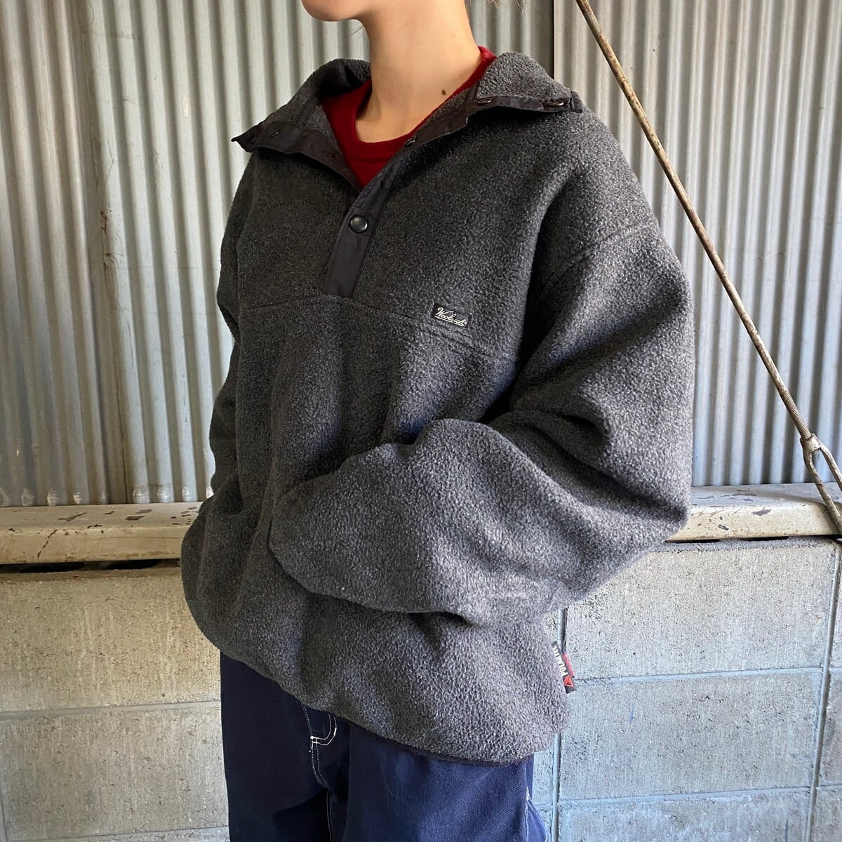 90年代 WOOLRICH ウールリッチ スナップ フリースジャケット プル 