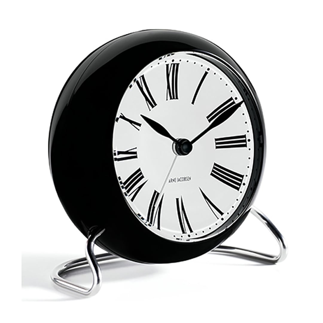 TABLE CLOCK Roman 43671 ブラック［ARNE JACOBSEN］ | REAL Style