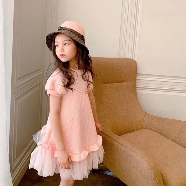 裾フリルワンピースpink