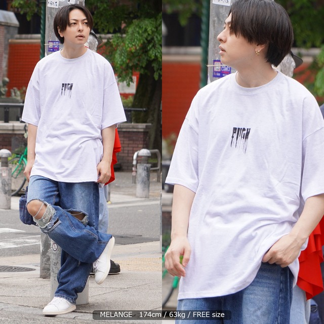 Dripping Paint ビッグtシャツ オーバーサイズ Tシャツ メンズ ビッグtシャツ レディース ビッグシルエット トップス 半袖 カットソー クルーネック プリントtシャツ メランジ ブラック カーキ 大きいサイズ 韓国ファッション 夏 夏服 春夏 ストリート系 おしゃれ