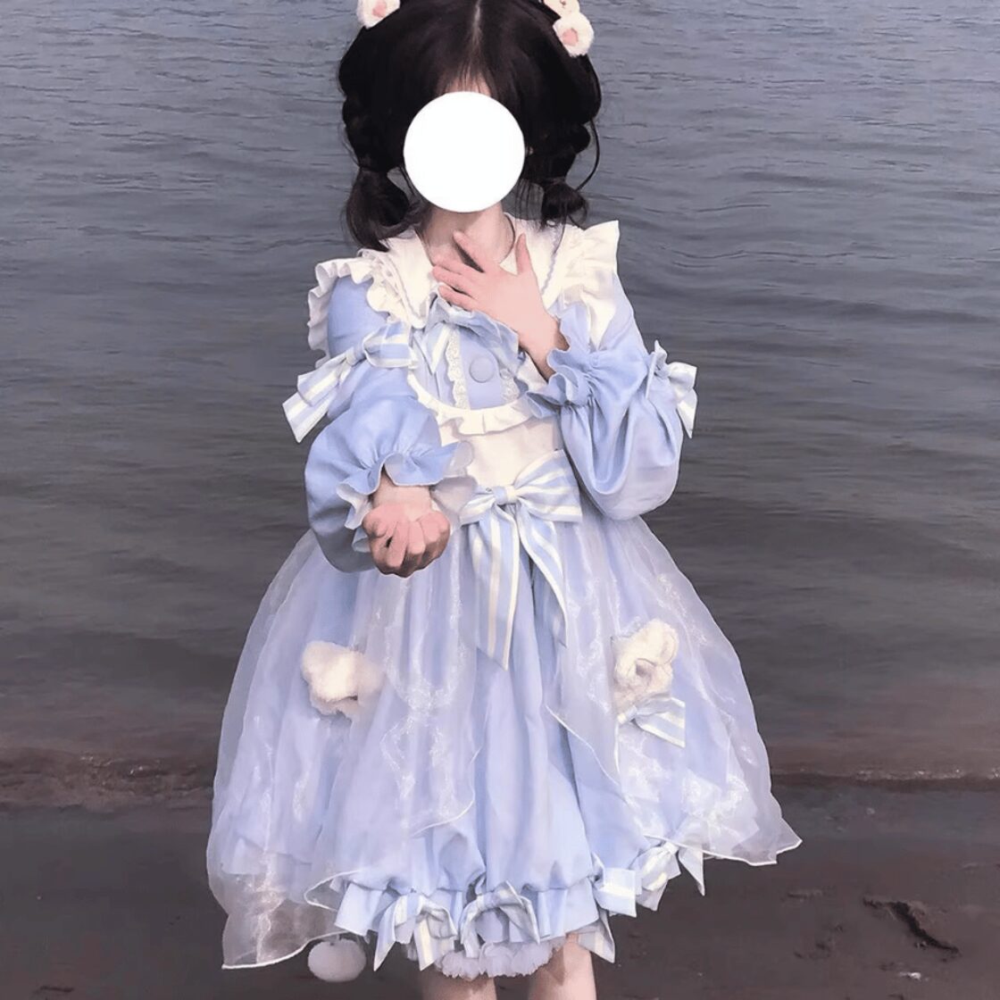 ワンピース ストライプ リボン フリル メルヘン かわいい ロリィタ服