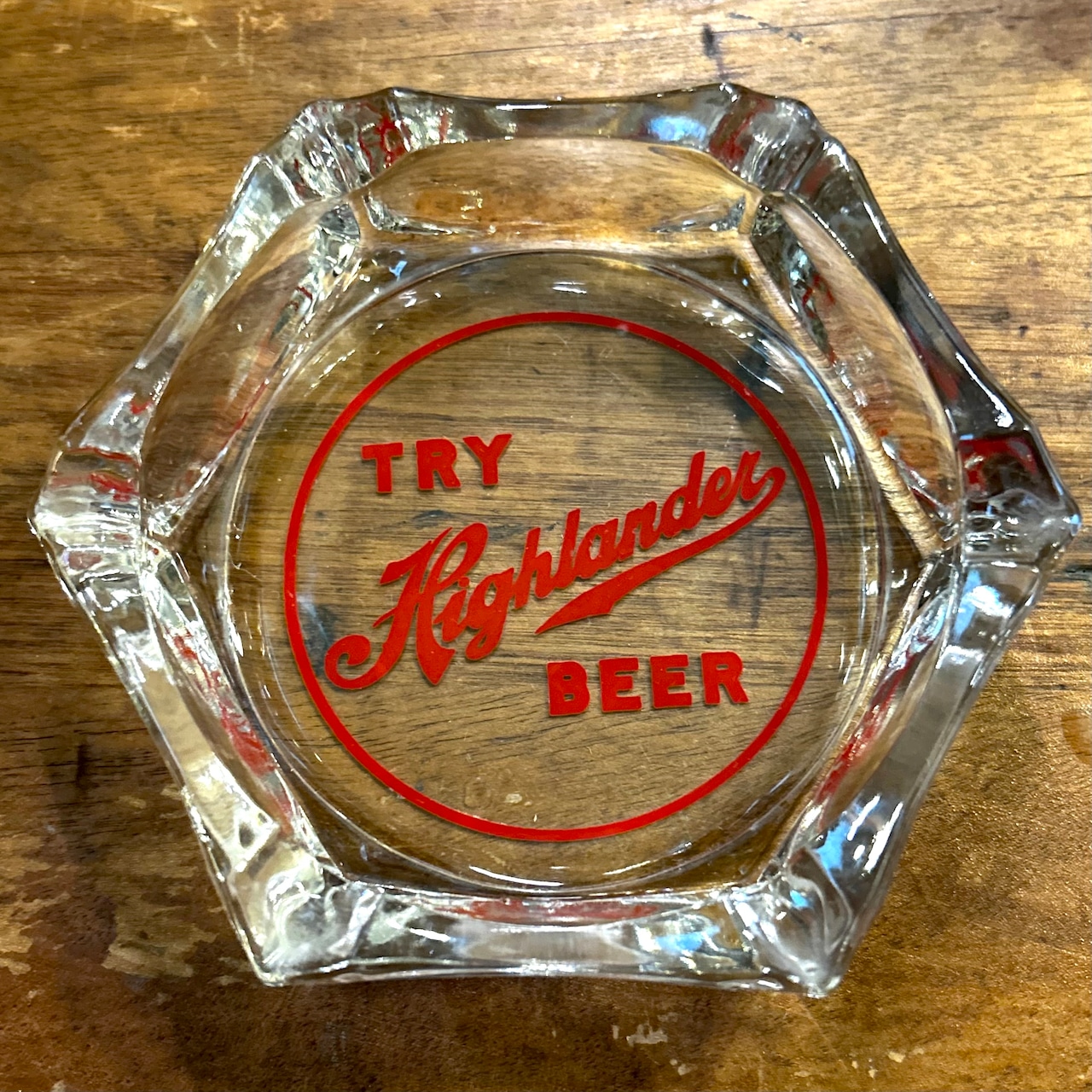 1960s HIGHLANDER BEER ハイランダービール ヴィンテージ ガラス アッシュトレイ 灰皿 MISSOULA MONTANA USA