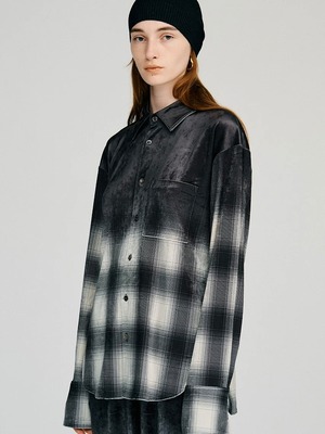【26AW | WOMEN】PRANK PROJECT プランクプロジェクト / シャツ / Faded Check Velour Shirt 　31262315907