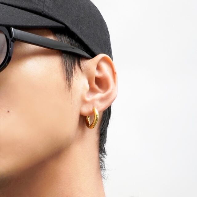 予約販売】ピアス 片耳用 ゴールド シルバー コンビ フープ サークル