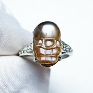 ムーンストーン 指輪 リング 貔貅（ひきゅう） 16号 一点物 メール便送料無料 [M便 1/20] 115-4360