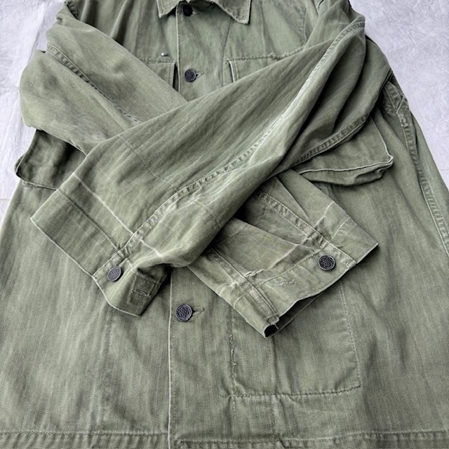 US Army M-43 HBT Jacket 34R 40s 袖ダメージあり 画像6