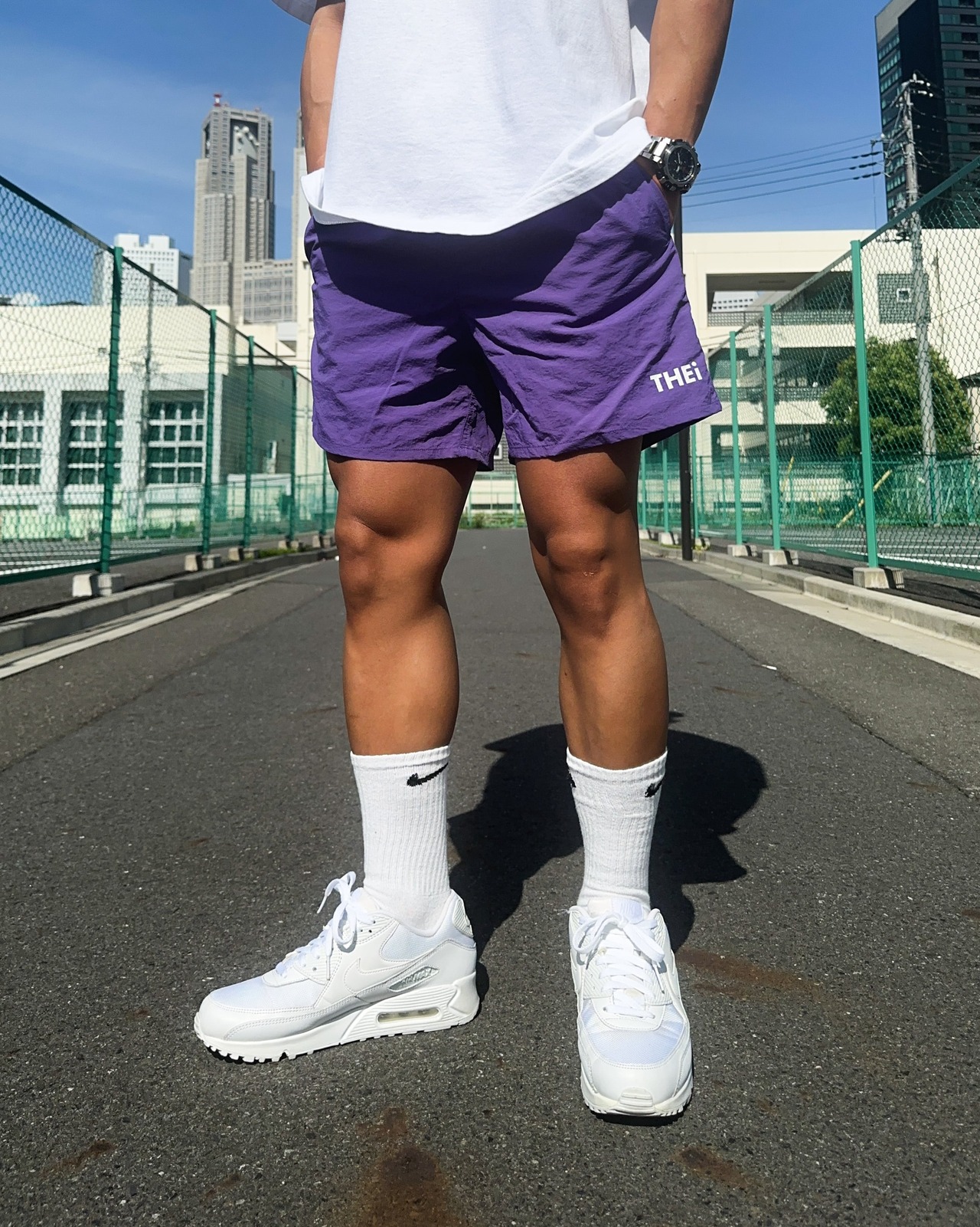 BASIC ONE POINT VERSATILE SHORTS - PURPLE