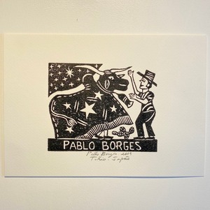 PABLO BORGES パブロ・ボルジェス ミニ版画　【牛】