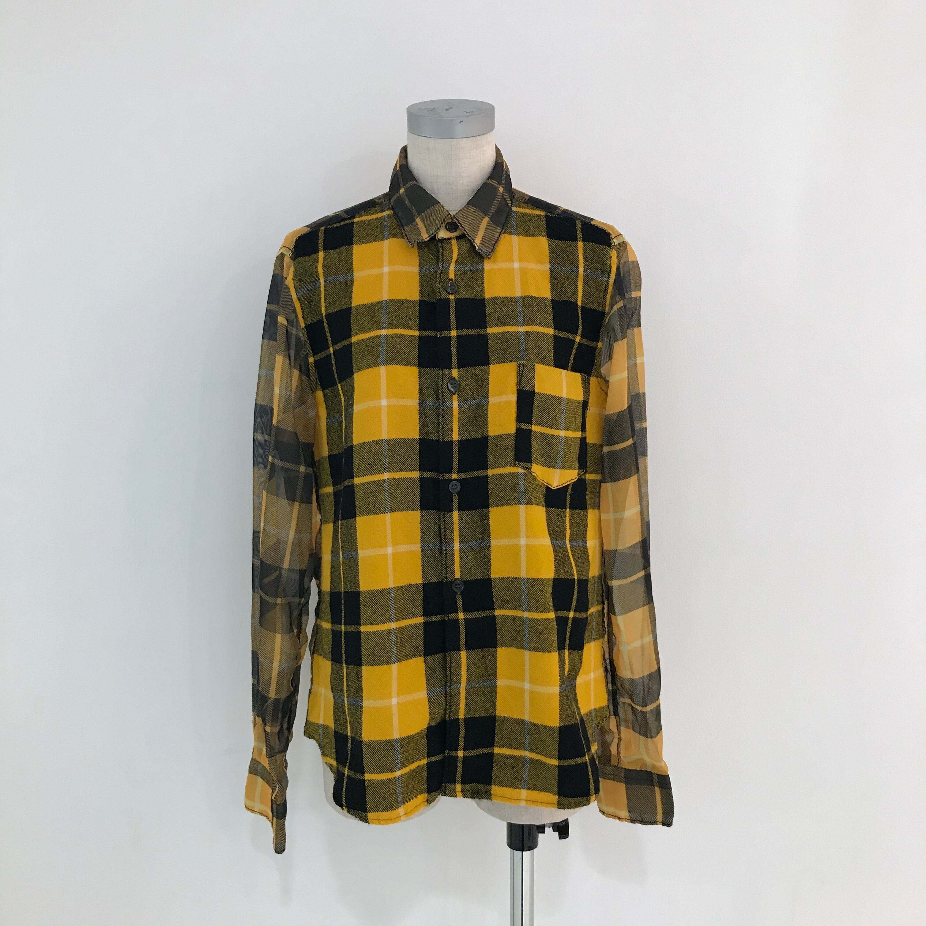 commedesgarçons/check/shirt/シースルー/チェックシャツ