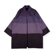 PERRY ELLIIS ペリーエリス ボーダー ウール ジャケット コート /パープル系 レディース