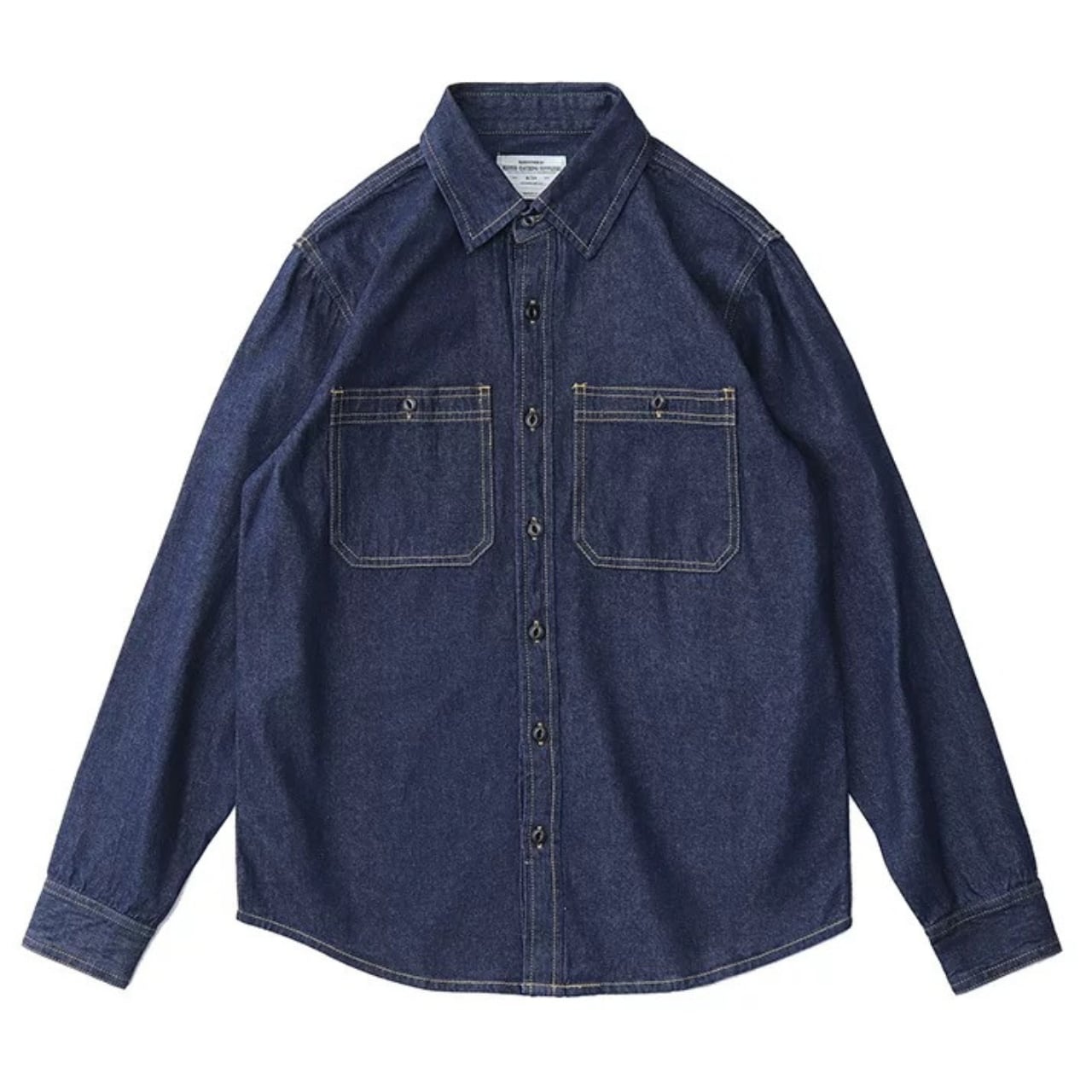 Front pocket denim shirts 2colors 00012