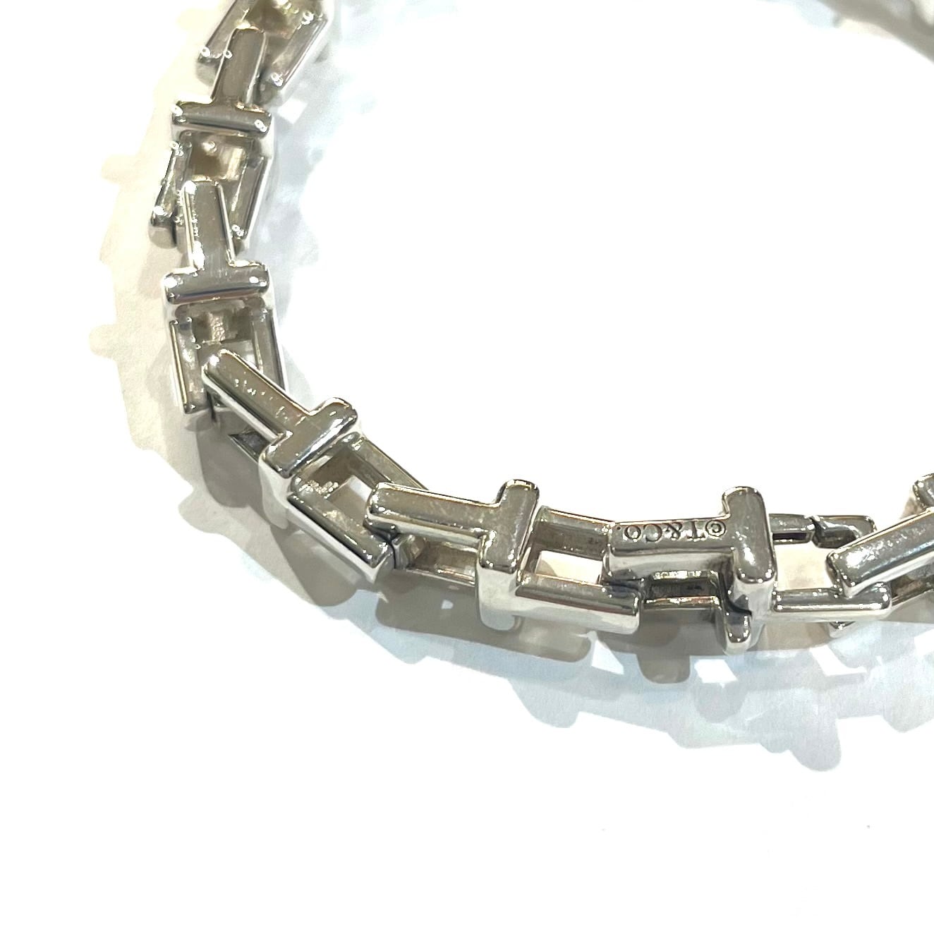 激レア【TIFFANY&CO. 】2161 重厚感Tモチーフ リンクシルバー