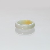 【13号】Point yellow 翡翠くり抜き甲丸リング A貨翡翠 jd_rg2395