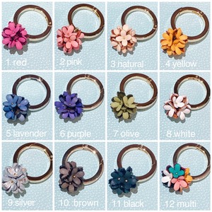 【手作りキット】推しカラーでも作れる ライラック花のカラビナチャーム(金具ゴールドカラー)