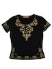 DoReMi Unique Series – Black Embroidered Gold Button Top