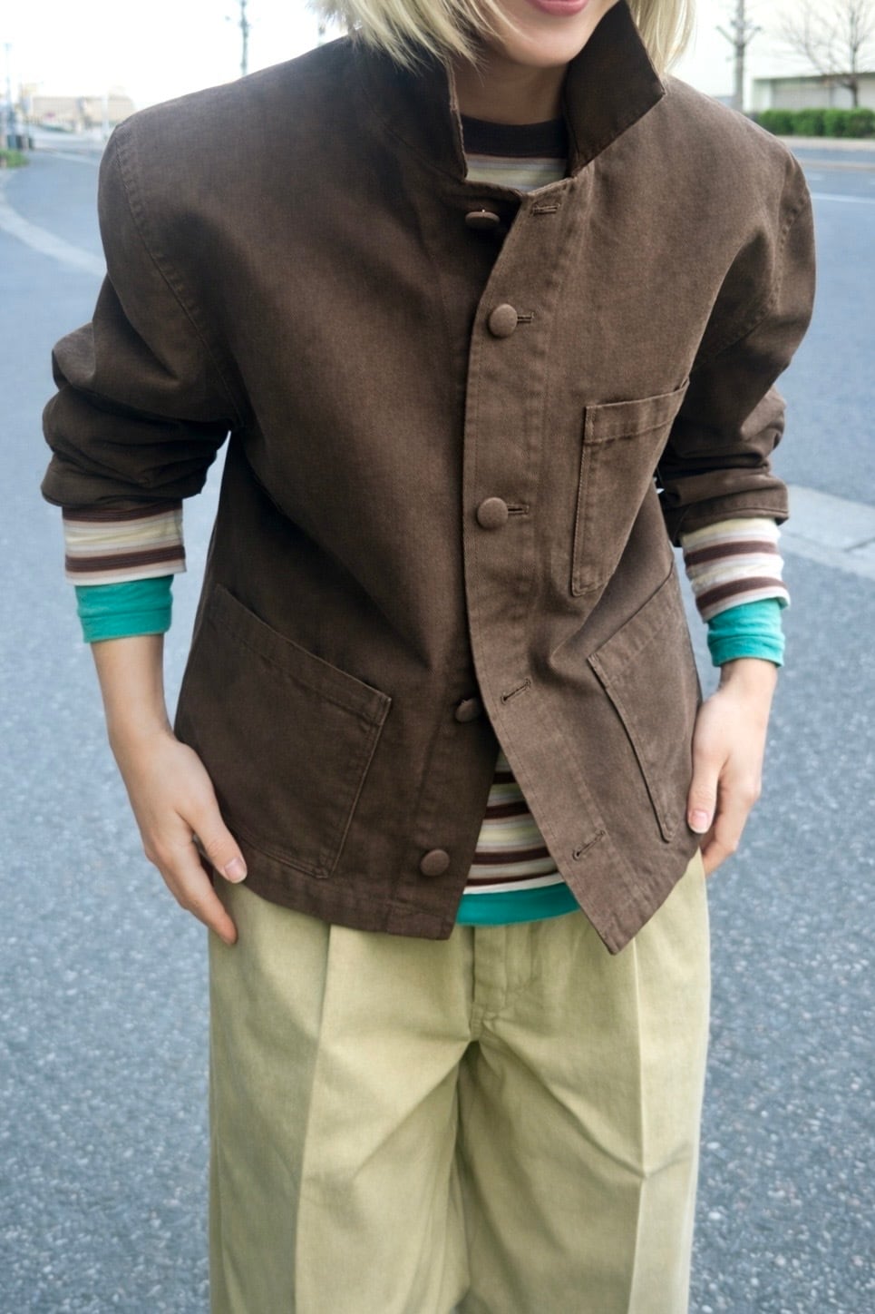 AURALEE  [GARMENT-DYED ORGANIC COTTON TWILL SHORT WORK JACKET]