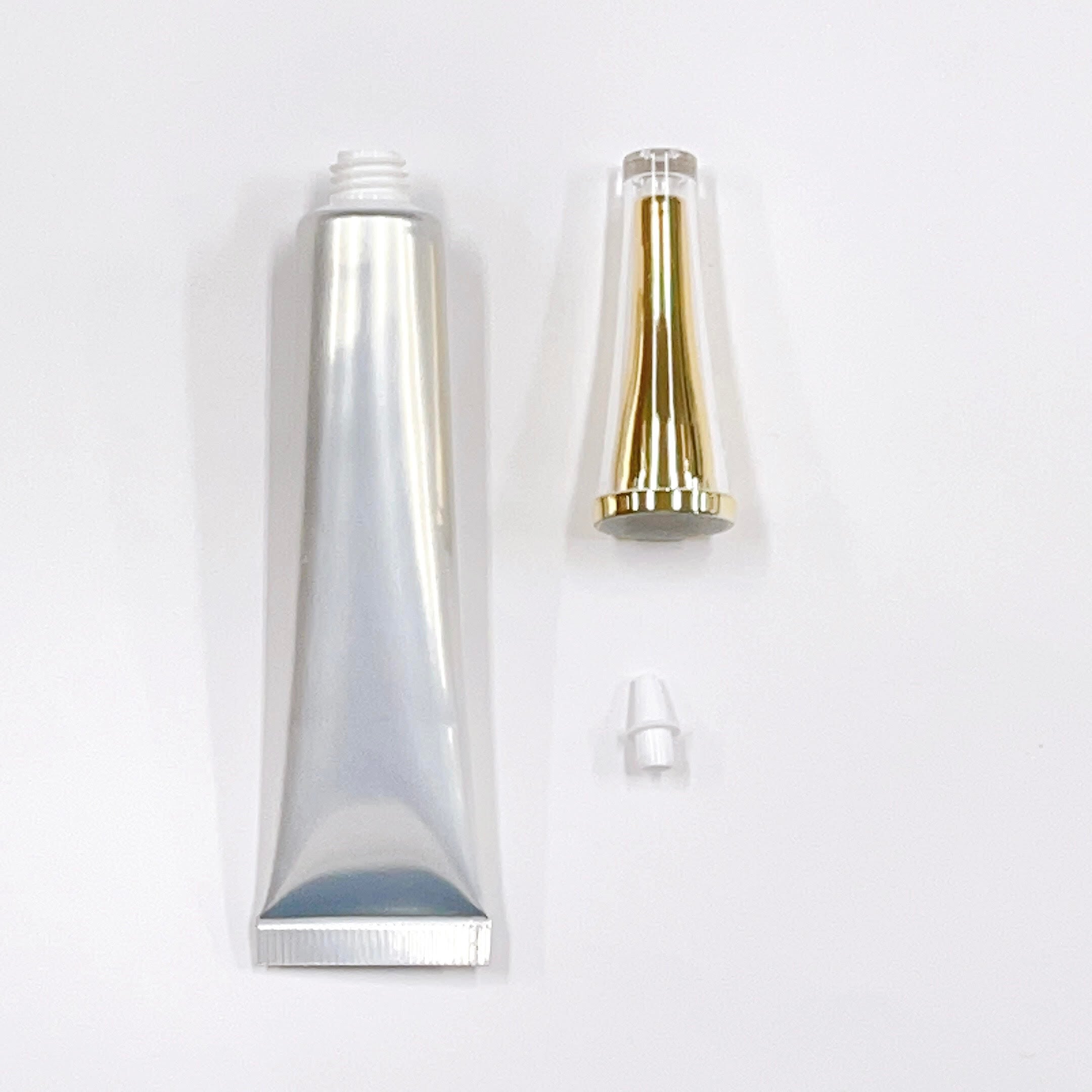 チューブ 詰替容器】20ml × 1本 ゴールドクリアキャップ プラスチック