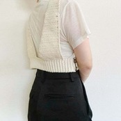 [Pattern] シェルメッシュコットンビスチェ