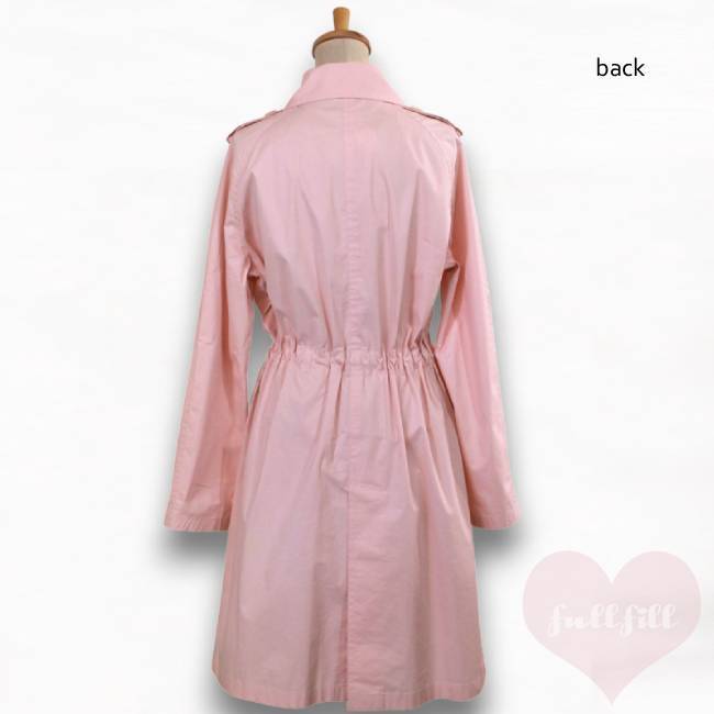 ピンク ウエストリボン ドローストリング トレンチコート 古着 | FULLFILL