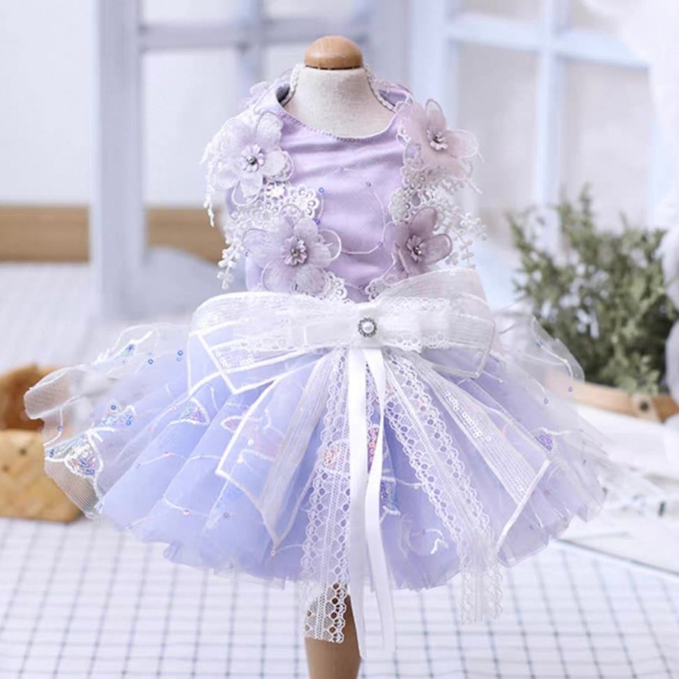 フラワーモチーフのバックリボンドレス 00139