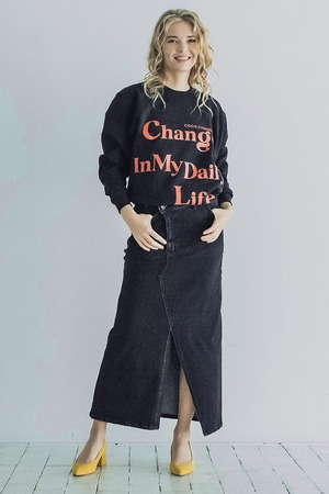 INDIMARK インディマーク ジーンズ デニムスカート リメイクスカート ブラック W165