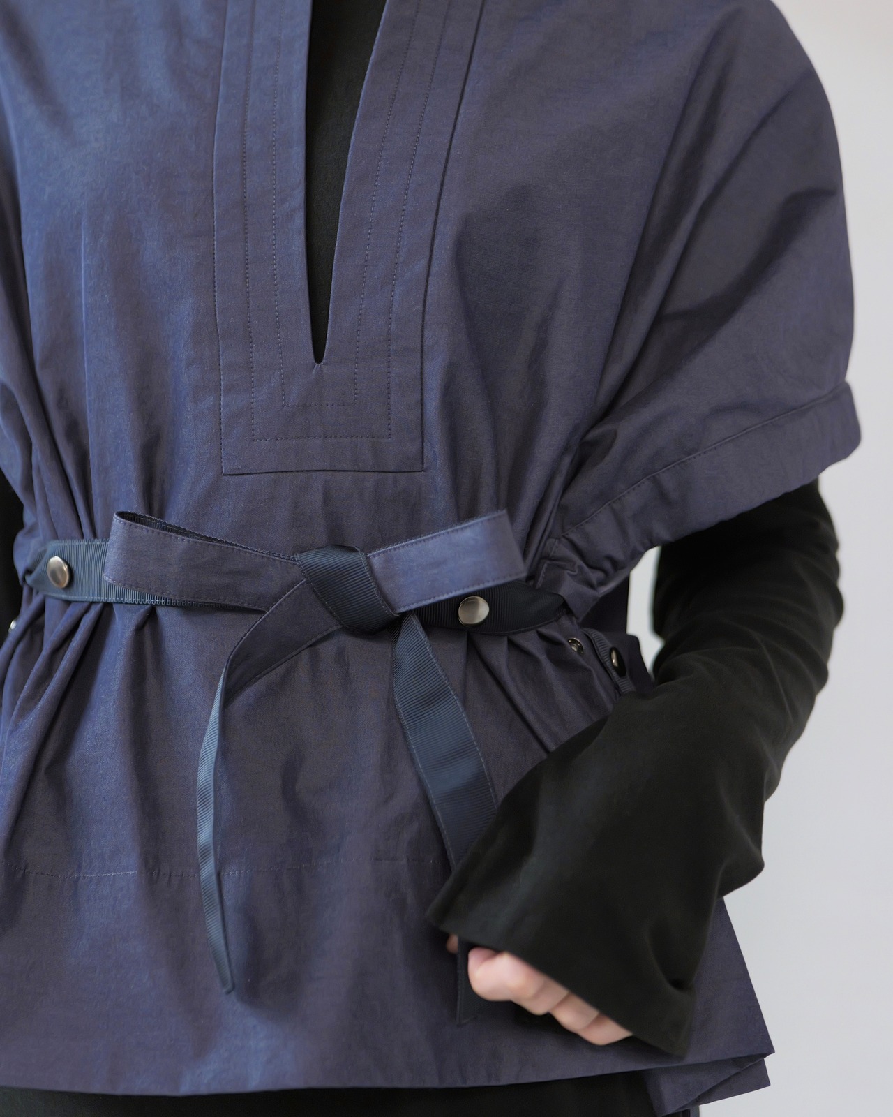 FOURAM - KAFTAN SHIRT ：Dark Purple｜カフタン／短丈／2段階スリーブ