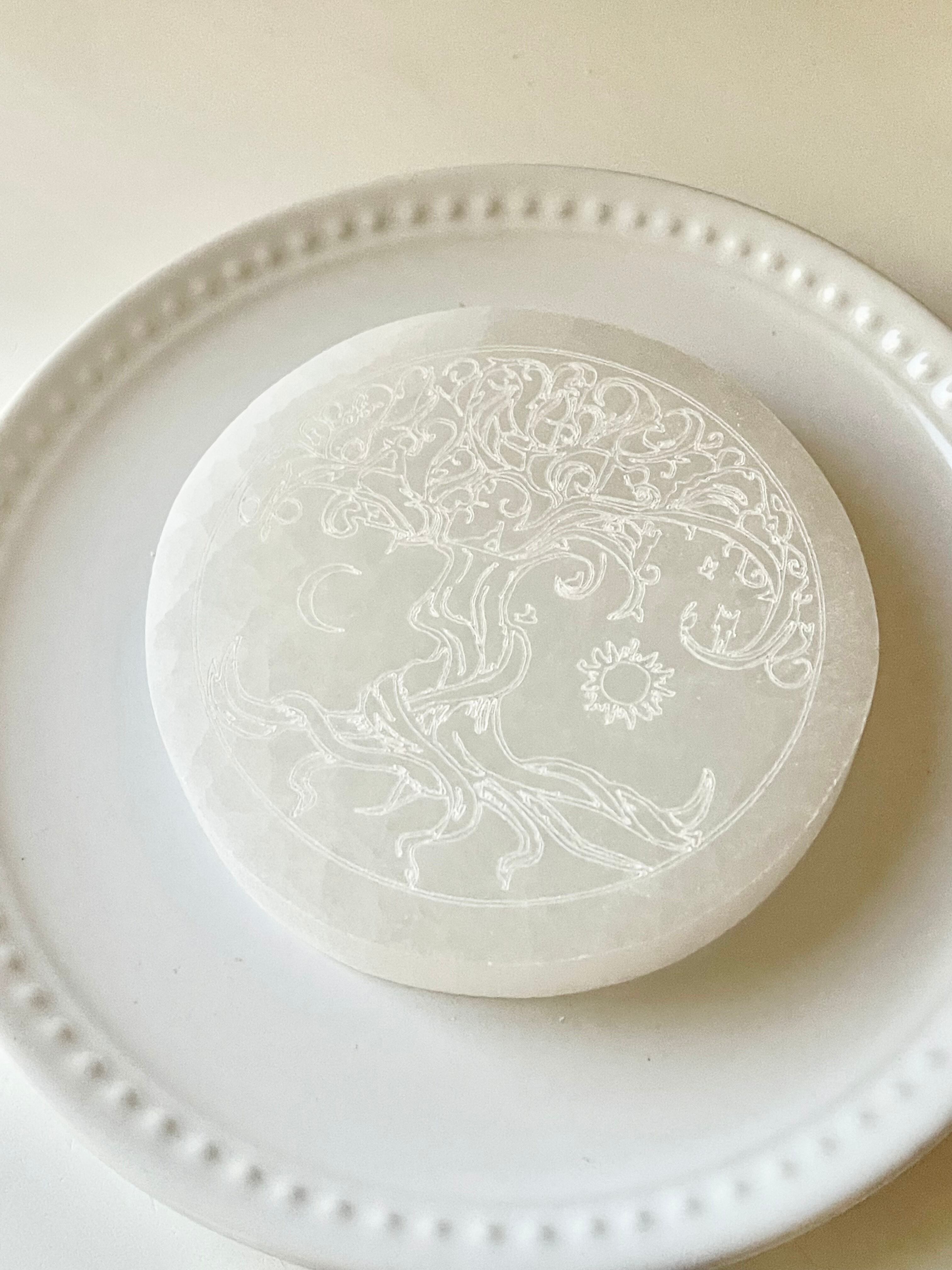 セレナイトプレート(生命の樹)10cm