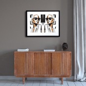 Mirror Muse｜モノクロとブラウンが織りなす静かな美のアートポスター｜自分を映すように空間を整えるモードインテリアA3ポスター