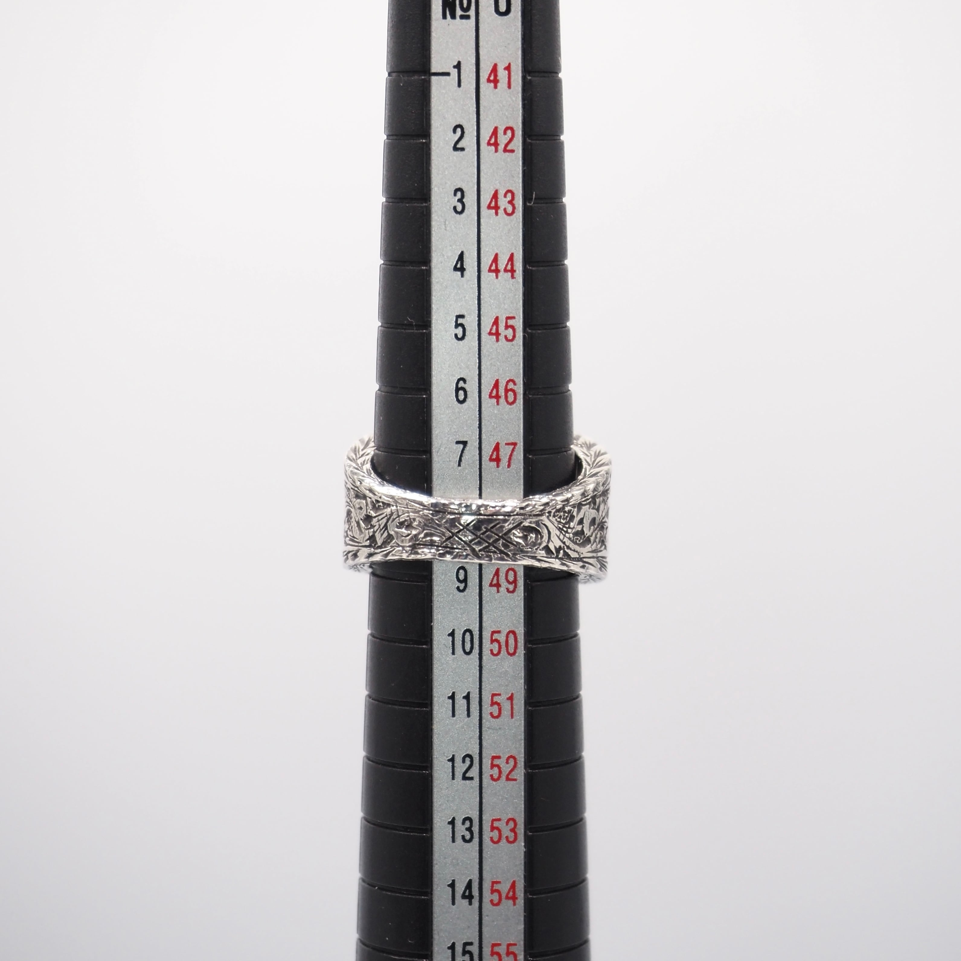GUCCI 約8.5号 インターロッキングG アラベスクリング シルバー925