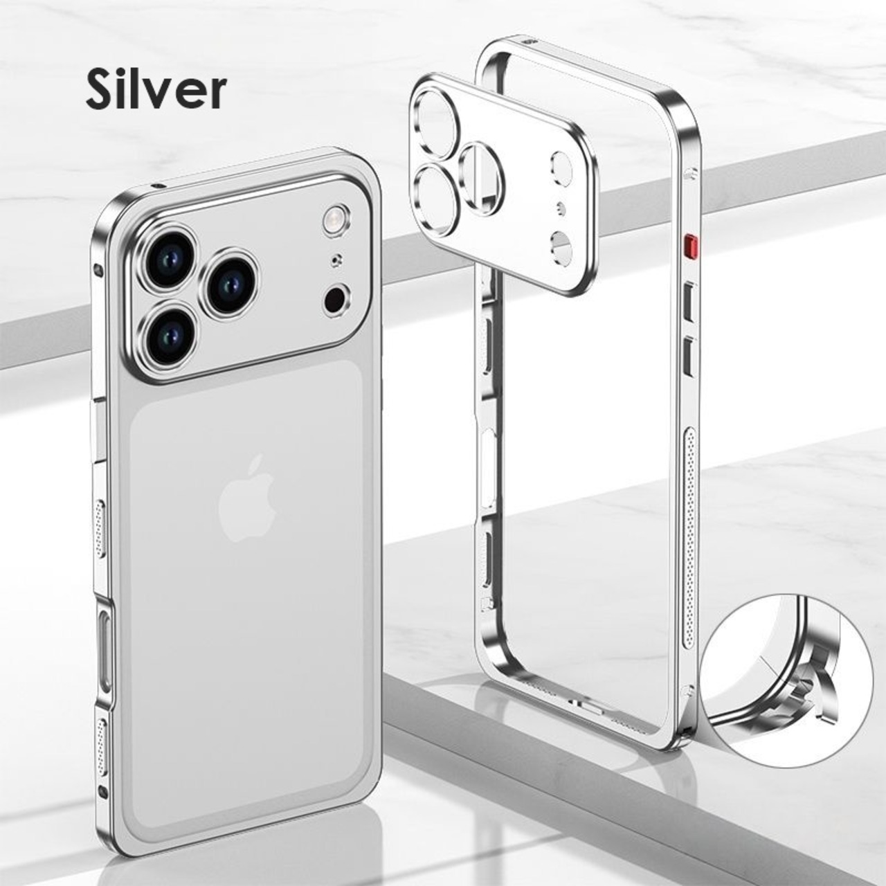 ◆iPhone 17/Pro/Pro Max/Air◆ Lock Metal Frame + Camera Cover Case / ロック メタルフレーム + カメラ カバー スマホケース
