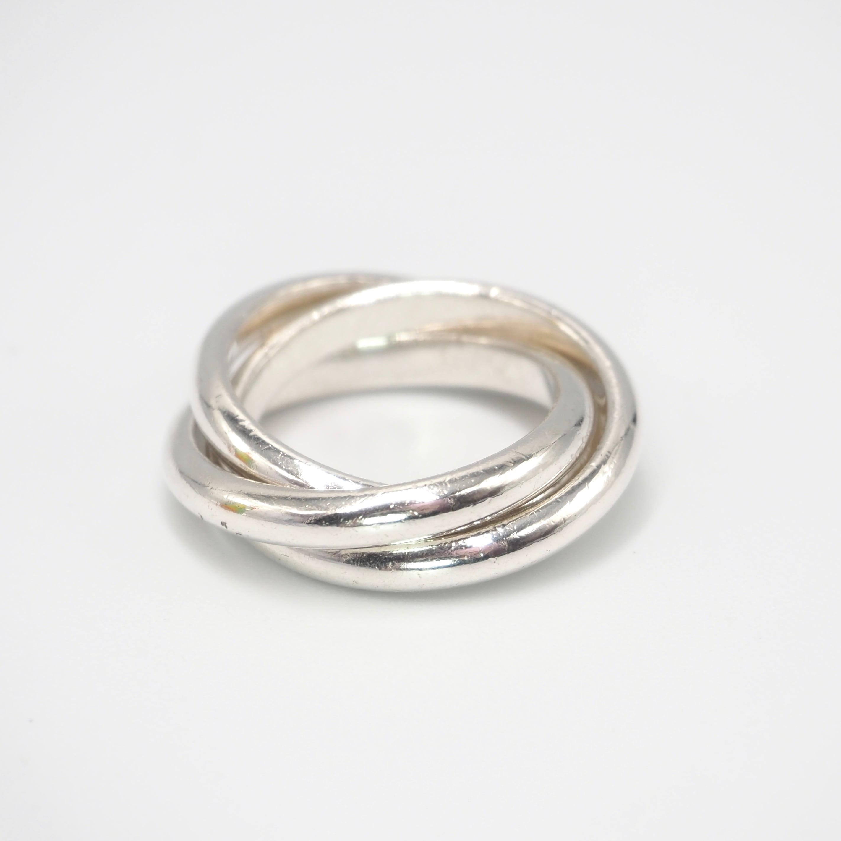 Tiffany&Co. 約11号 3連 リング シルバー925 ティファニー