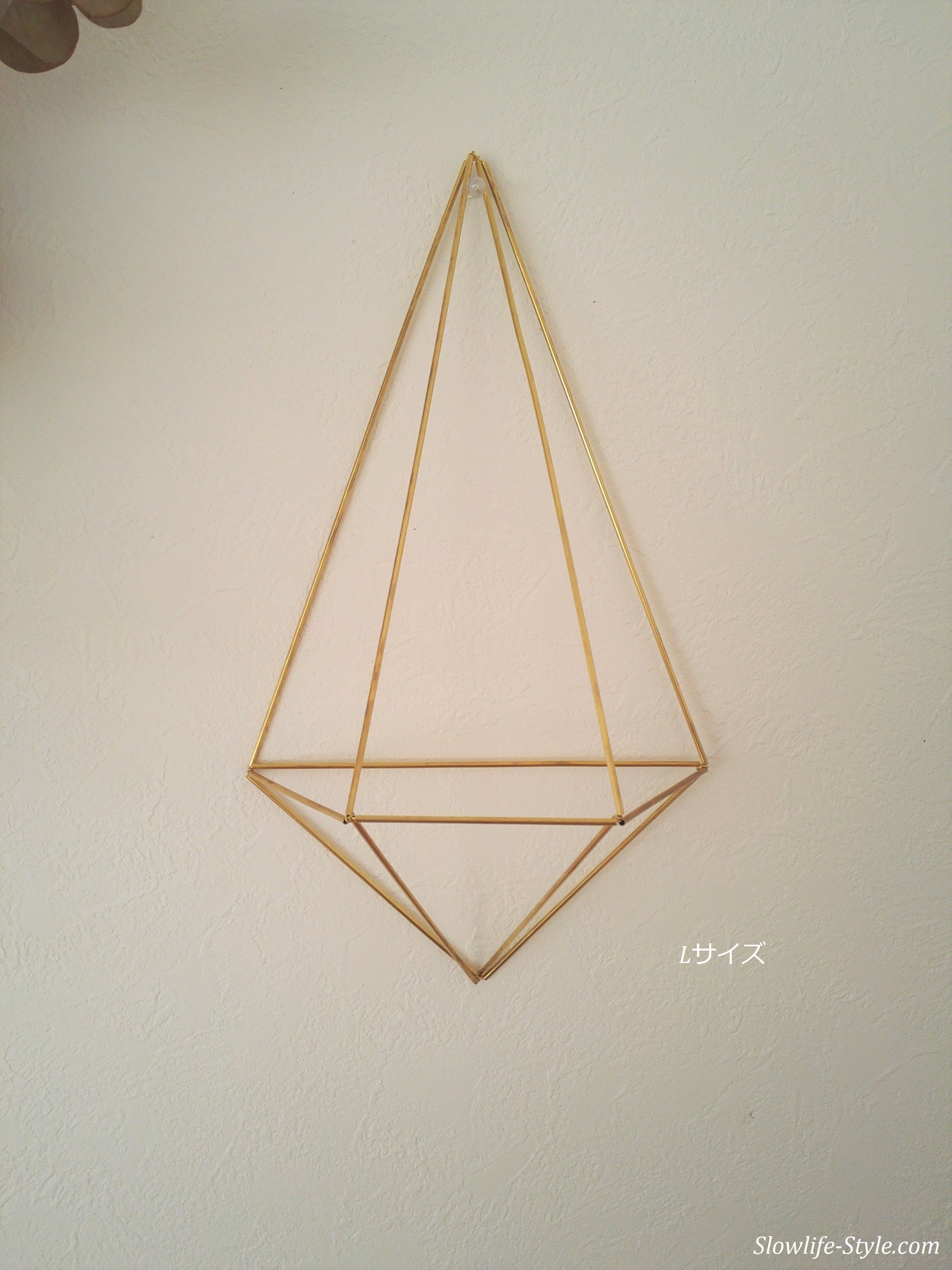 真鍮製のヒンメリ 壁掛けエアープランツハンガー SMLの三個セット