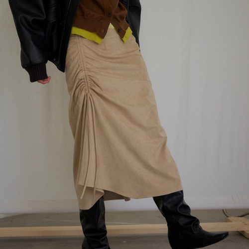 Side Gather Drape Skirt T4181