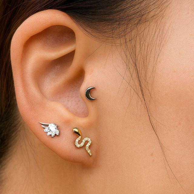 ボディピアス 18G 16G 14G ぷっくり ゴールド スネイク 蛇ピアス 金属