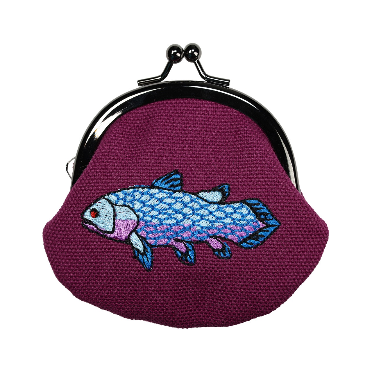 【シーラカンス】2.6寸刺繍がま口財布