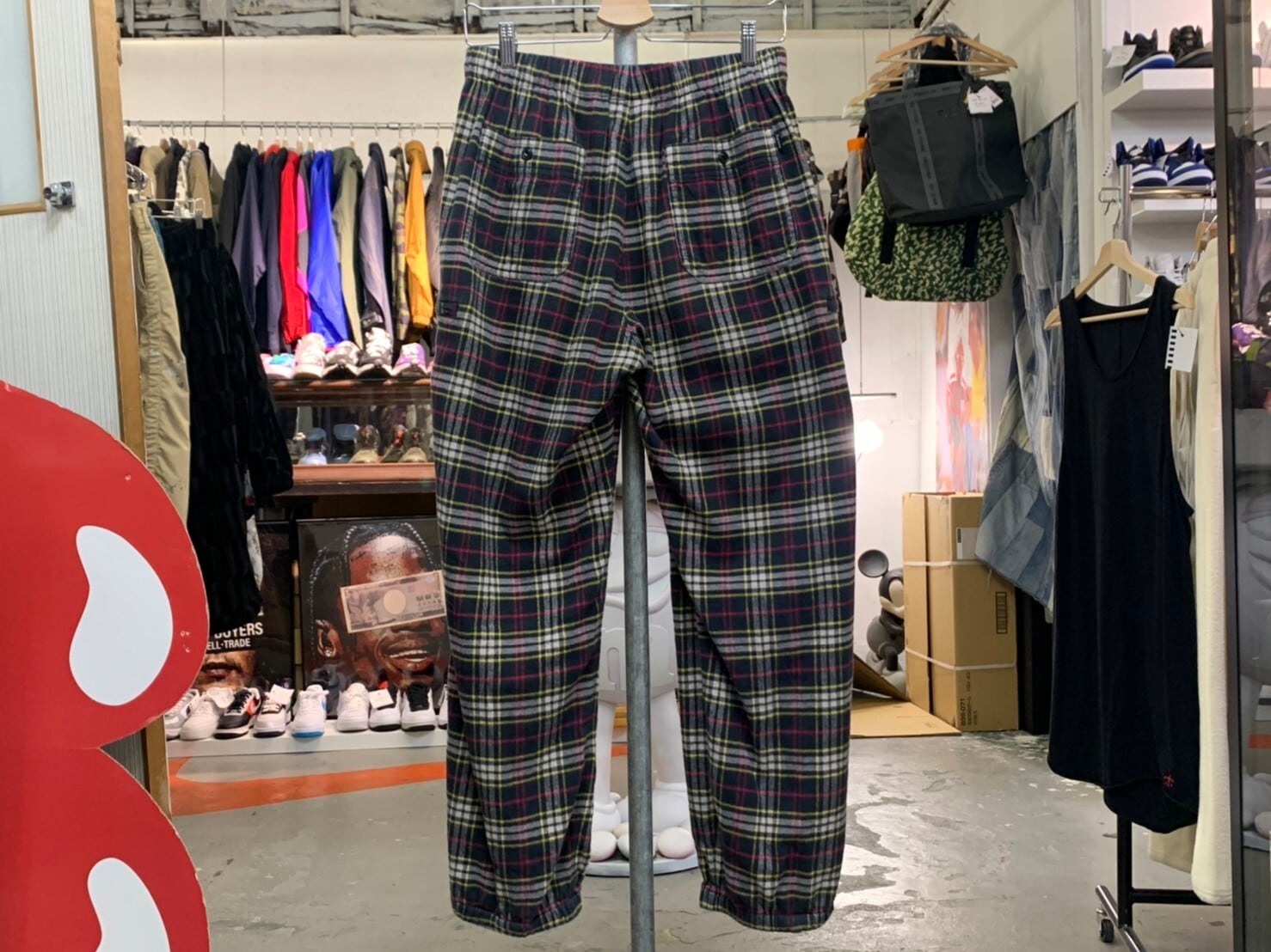 Supreme TARTAN FLANNEL SKATE PANT BLACK SMALL 4818 