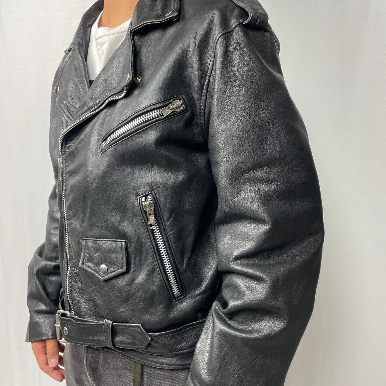 レザー  jacket 本革 90s vintage ライダース