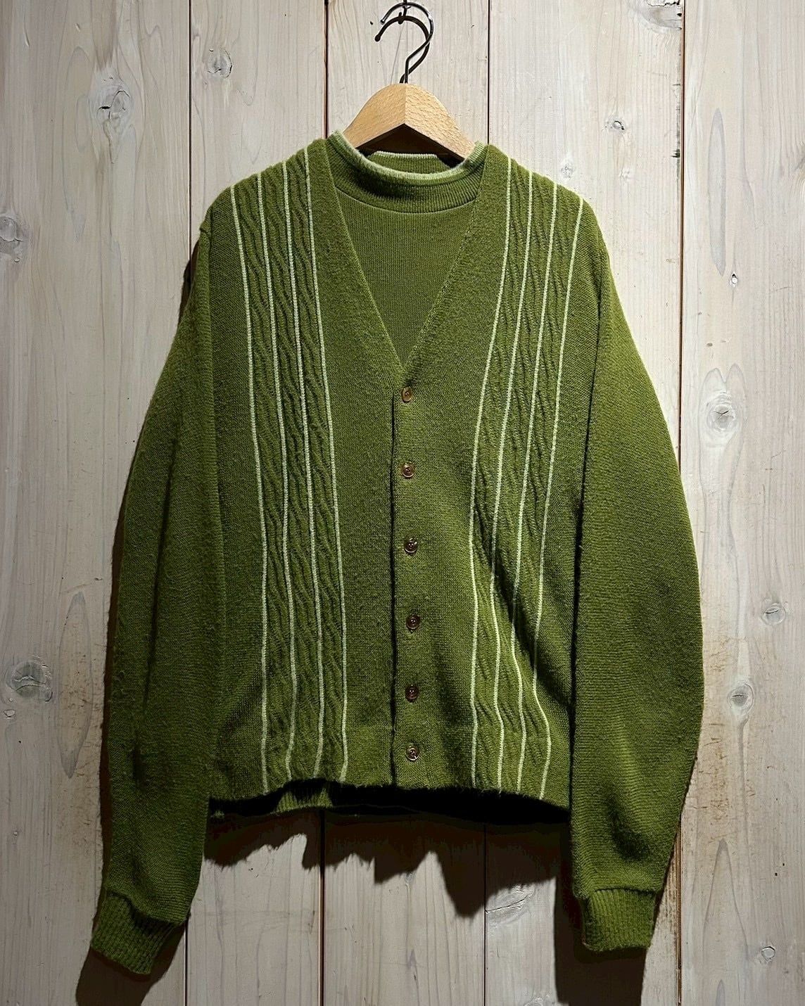 70s vintage sears カーディガン a.k.a.C.a.k.a vintage】70's “Sears” Cardigan × S/S Knit Setup