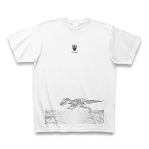 送料無料　一頭描くのが精一杯な骨の恐竜／ダイナソー（Dinosaur）オリジナル　メンズTシャツ