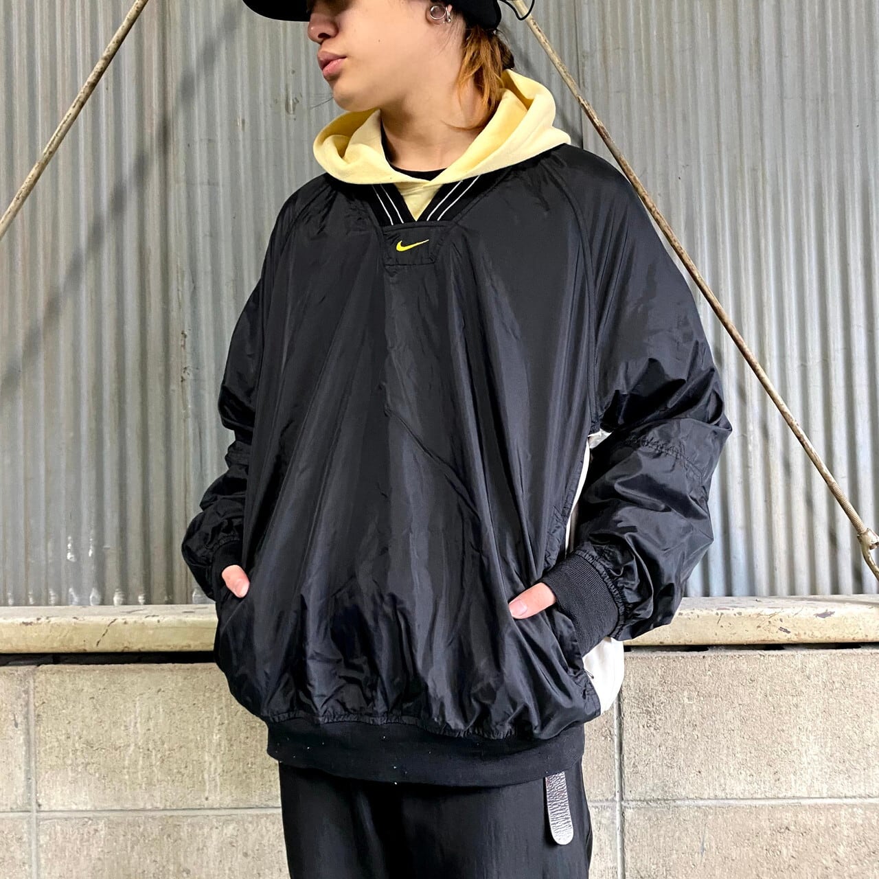 00s NIKE ナイロンアノラック ハーフジップ アノラック ナイロン L