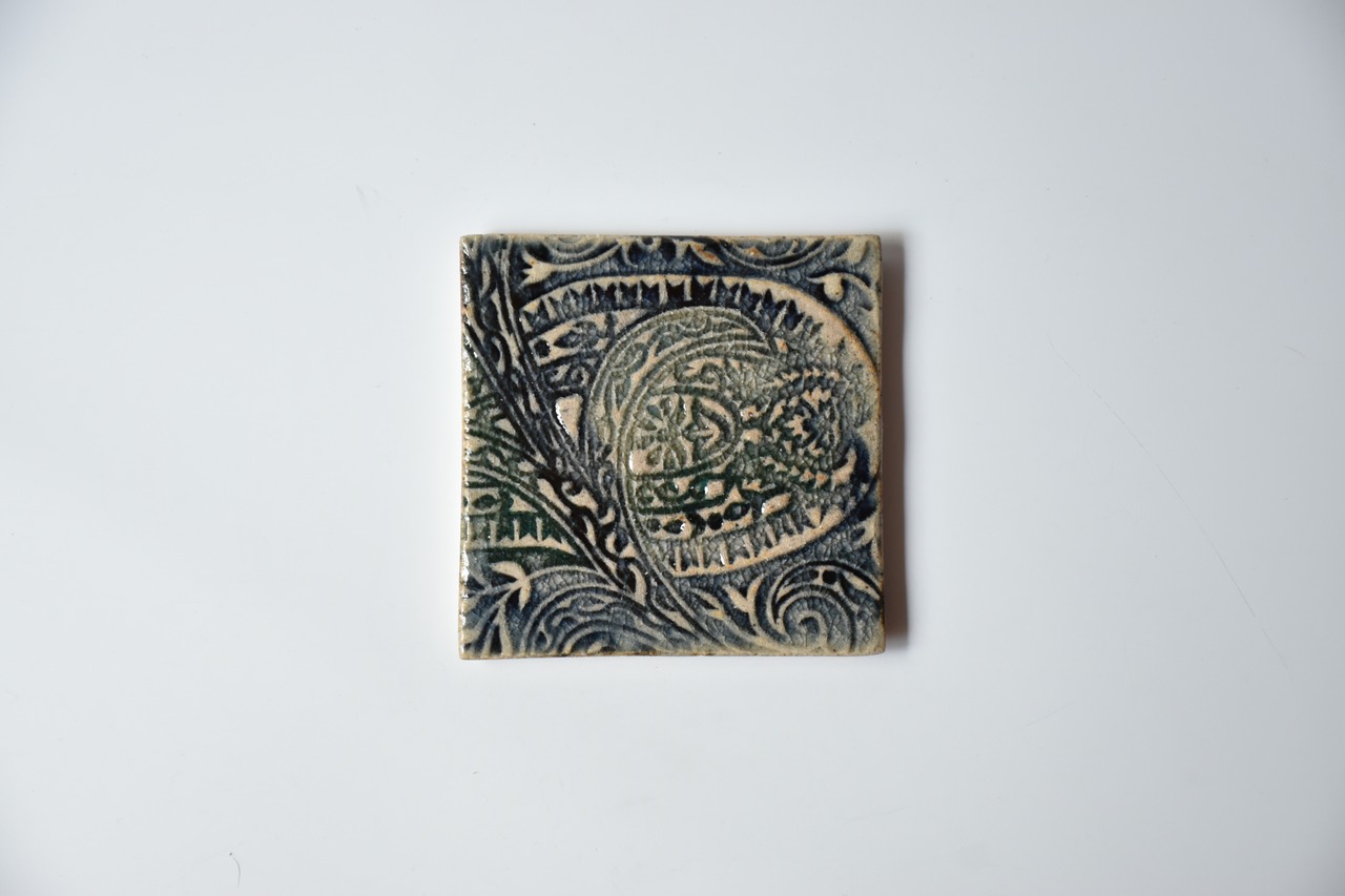 小代瑞穂窯 / 福田るい : 印花 タイル (小) 19