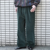 dark green corduroy wide pants
